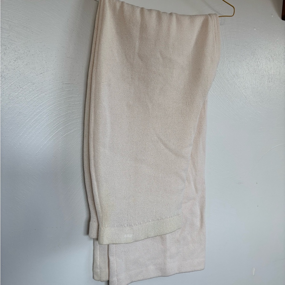 St. John Collection Cream Wide-Leg Santana Knit Pants - Picture 4 of 13